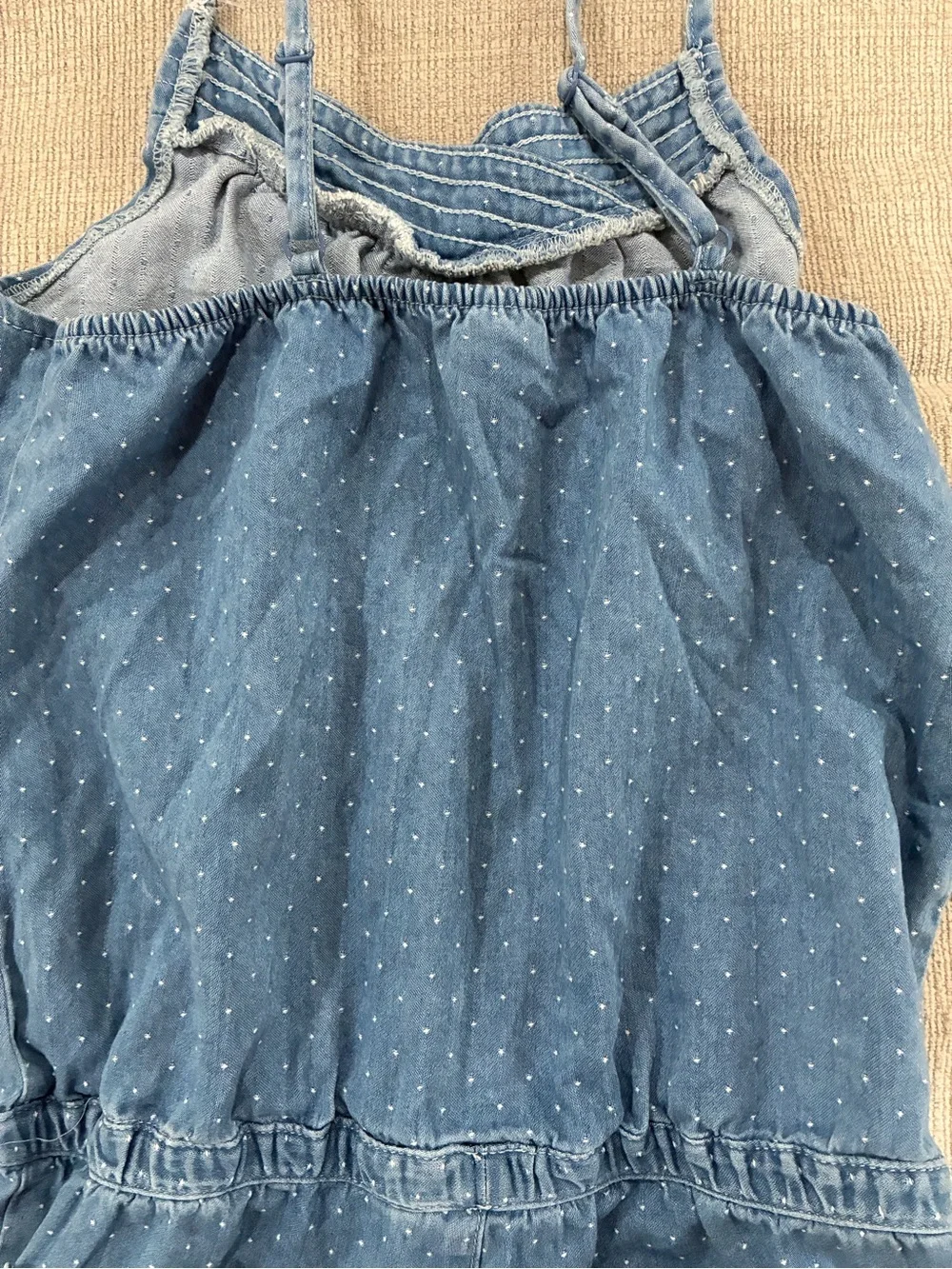 GAP Blue Dot Chambray Girls' Romper